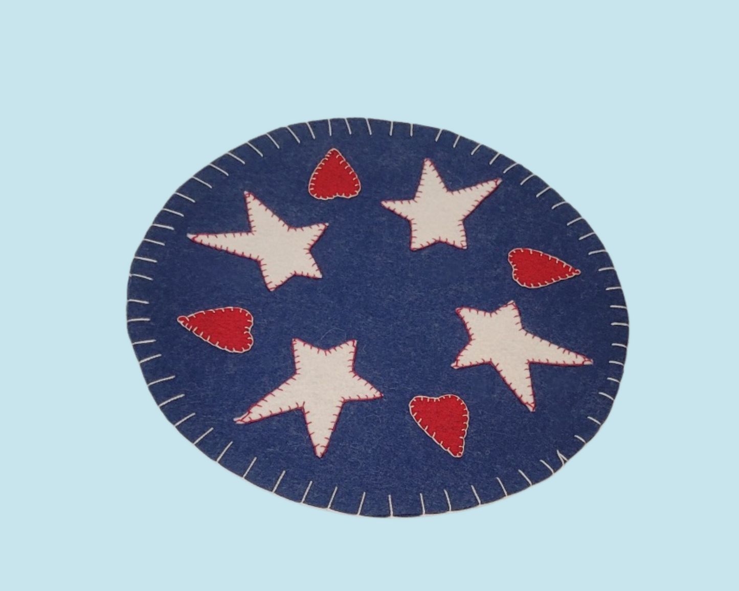 Placemat, Penny Rugs, Handmade & Hand Embroidered
