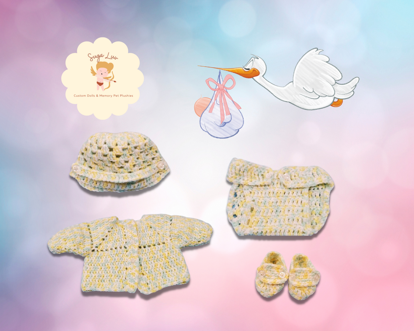 Crochet Baby Set, Crochet Baby Outfit