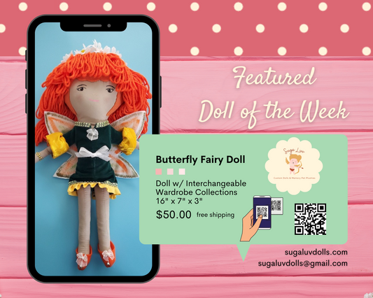 Handmade Fairy Doll and doll clothing, Fairy doll, red-head