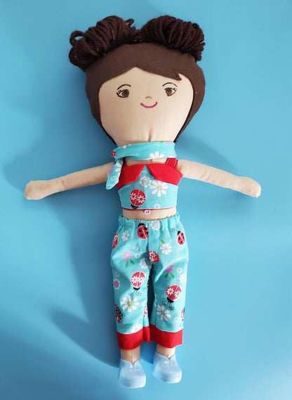Handmade Doll and doll clothing, Ladybug design